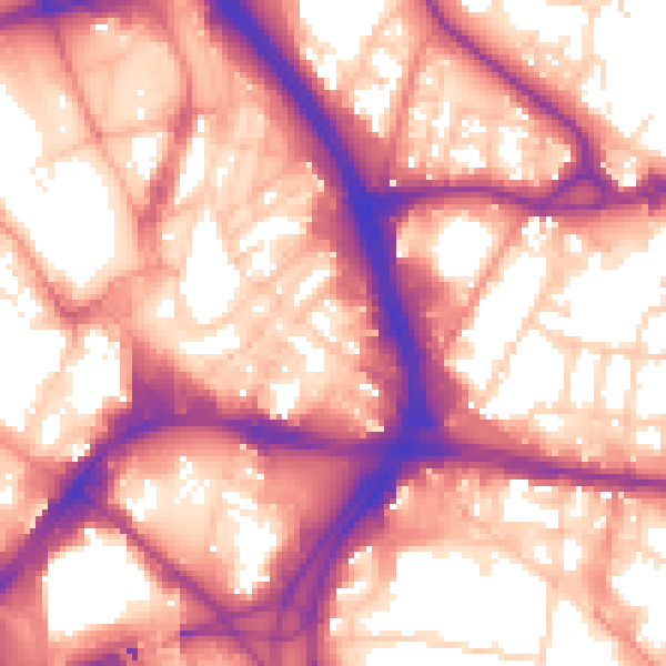Daytime road noise heatmap for BD1 5BD