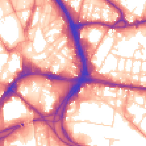 Daytime road noise heatmap for BD1 5BQ