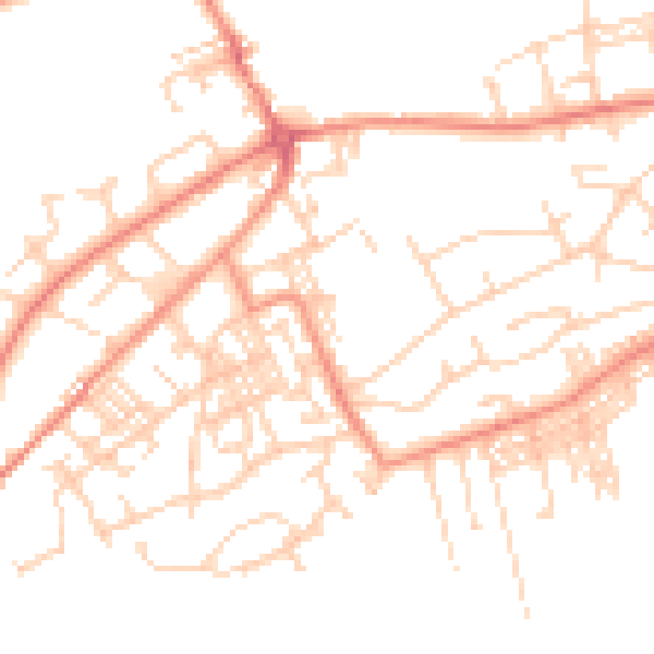 Daytime road noise heatmap for BD14 6AA
