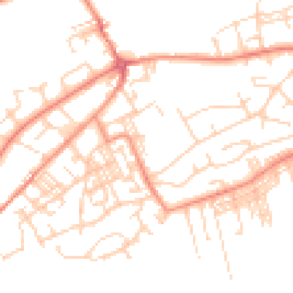 Daytime road noise heatmap for BD14 6AB
