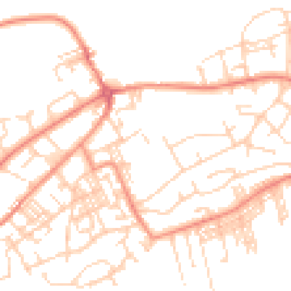 Daytime road noise heatmap for BD14 6AE