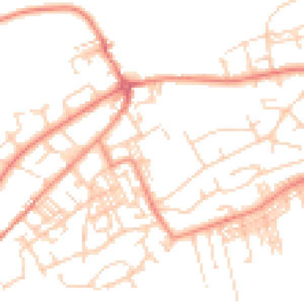 Daytime road noise heatmap for BD14 6AF