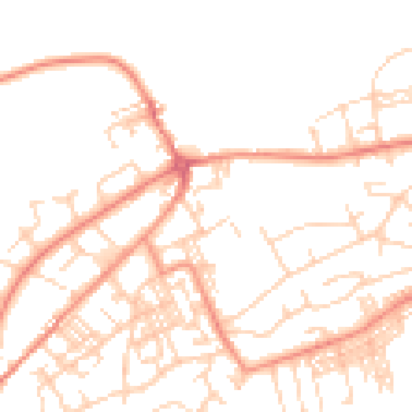 Daytime road noise heatmap for BD14 6AG