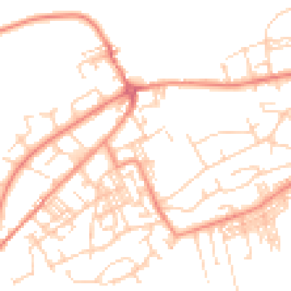 Daytime road noise heatmap for BD14 6AH
