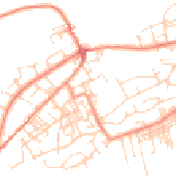 Daytime road noise heatmap for BD14 6AJ