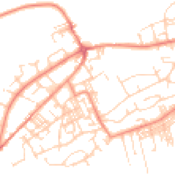 Daytime road noise heatmap for BD14 6AN