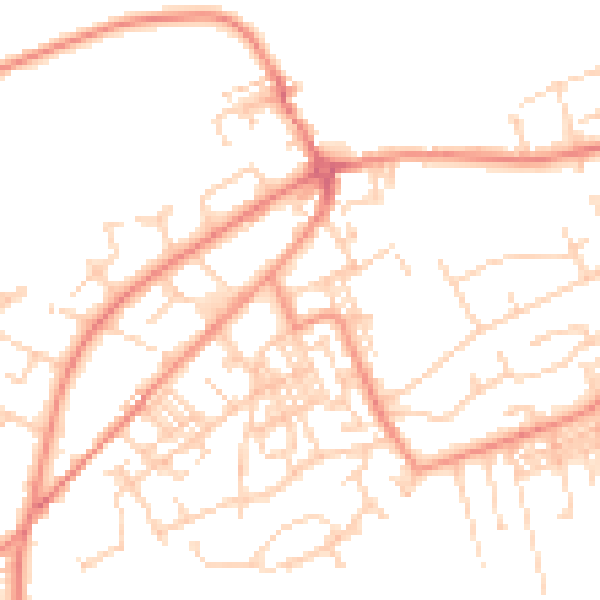 Daytime road noise heatmap for BD14 6AS