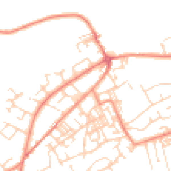 Daytime road noise heatmap for BD14 6AT
