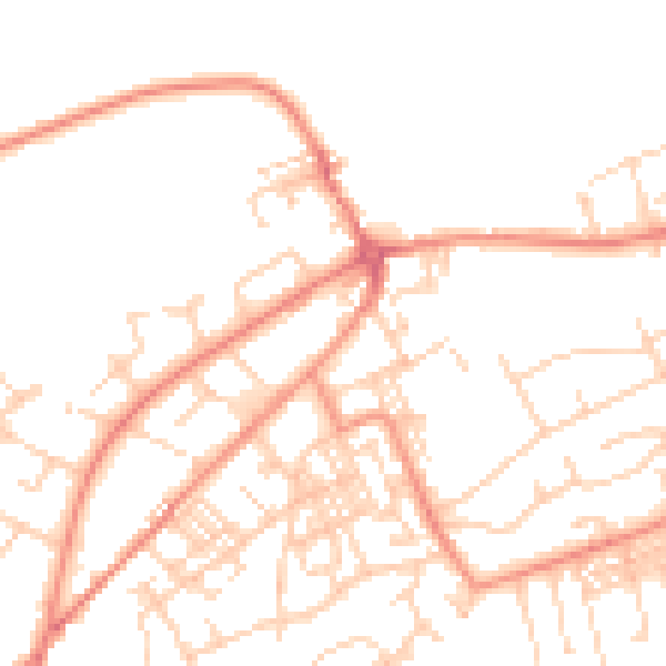 Daytime road noise heatmap for BD14 6AX