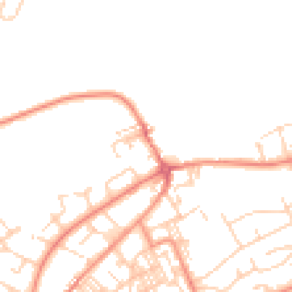 Daytime road noise heatmap for BD14 6BG
