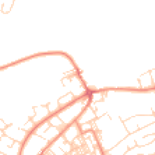Daytime road noise heatmap for BD14 6BH