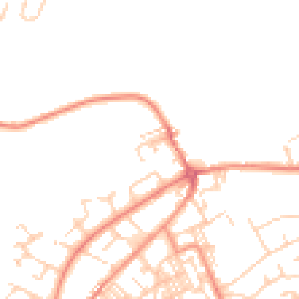 Daytime road noise heatmap for BD14 6BJ
