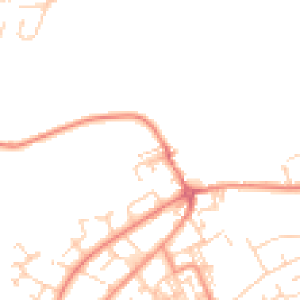 Daytime road noise heatmap for BD14 6BL
