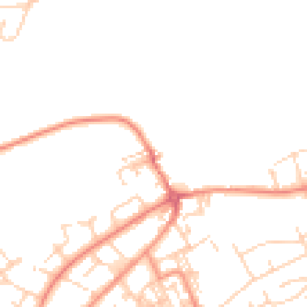 Daytime road noise heatmap for BD14 6BN