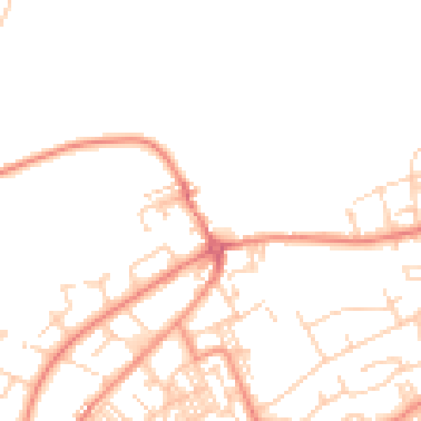 Daytime road noise heatmap for BD14 6BP