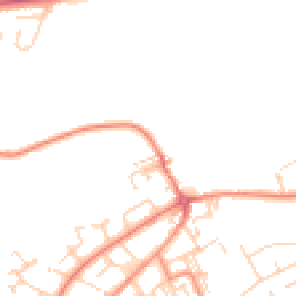 Daytime road noise heatmap for BD14 6BQ