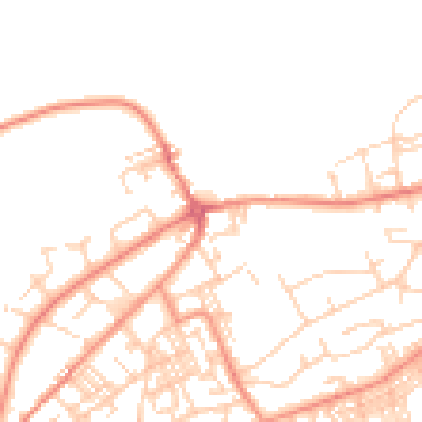 Daytime road noise heatmap for BD14 6BS