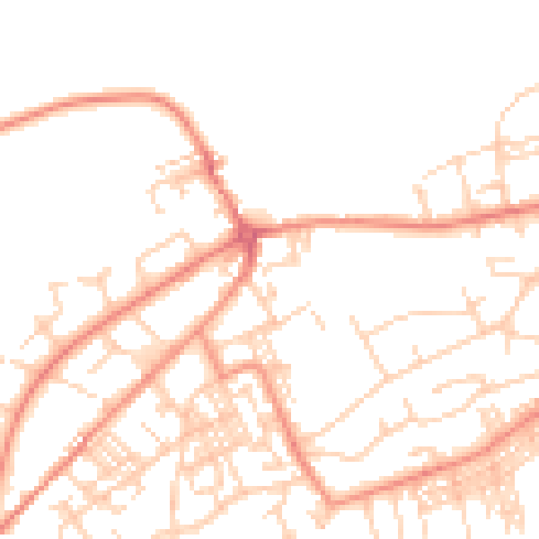 Daytime road noise heatmap for BD14 6BU