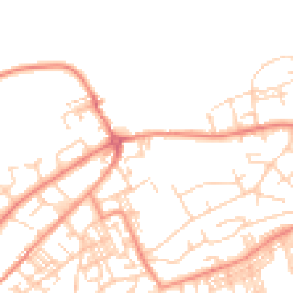 Daytime road noise heatmap for BD14 6BY