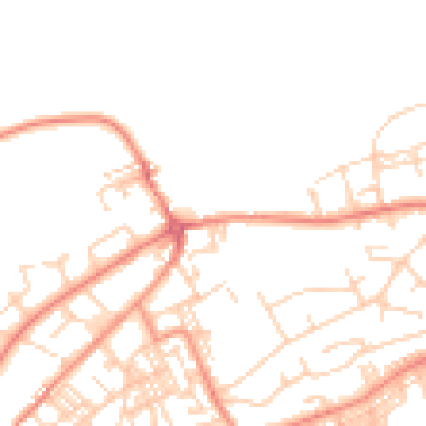 Daytime road noise heatmap for BD14 6BZ