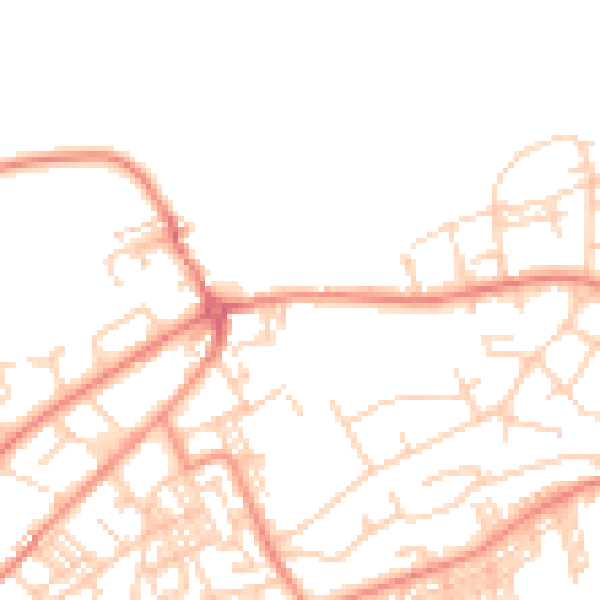 Daytime road noise heatmap for BD14 6DA