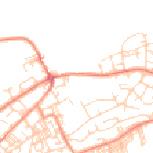 Daytime road noise heatmap for BD14 6DD