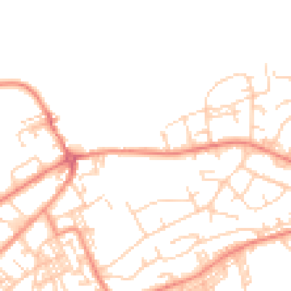 Daytime road noise heatmap for BD14 6DE