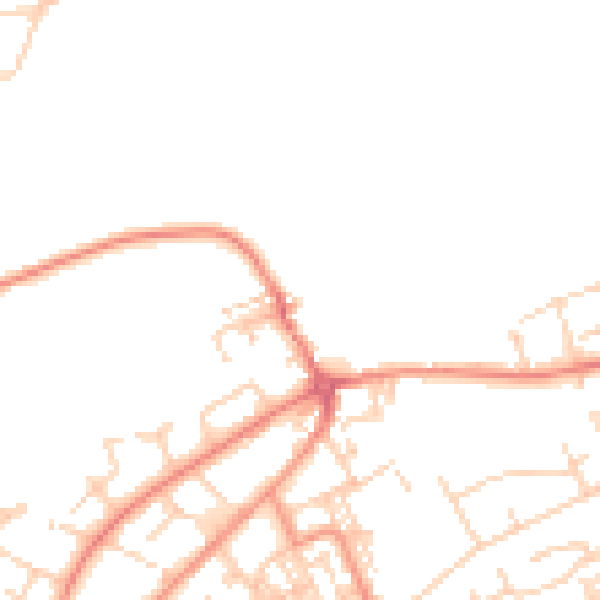 Daytime road noise heatmap for BD14 6DF