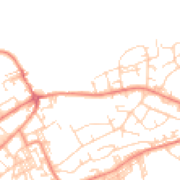 Daytime road noise heatmap for BD14 6DH