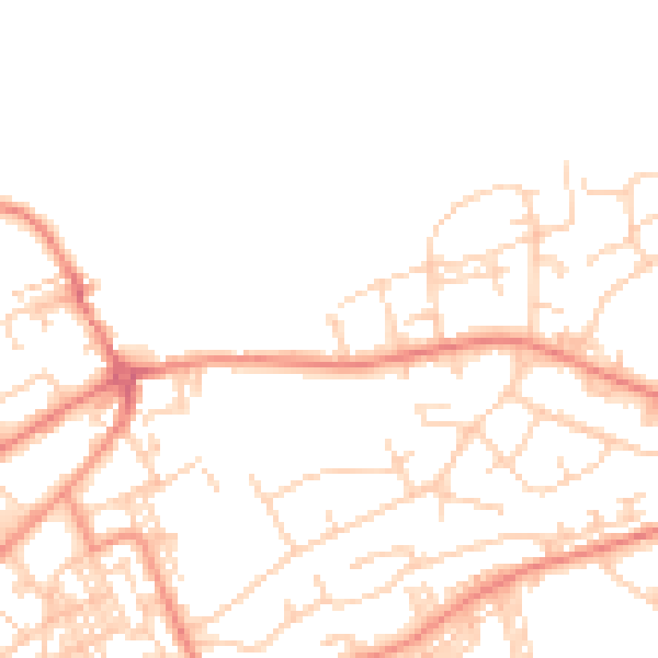 Daytime road noise heatmap for BD14 6DL