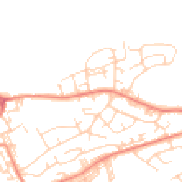 Daytime road noise heatmap for BD14 6DN