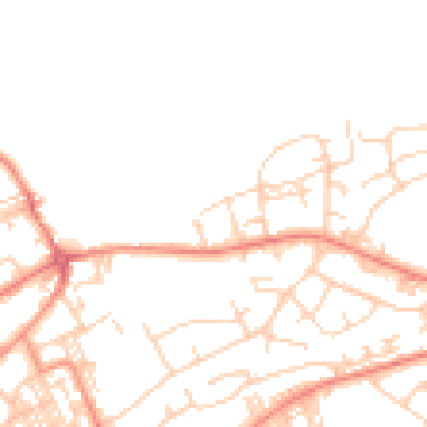 Daytime road noise heatmap for BD14 6DP
