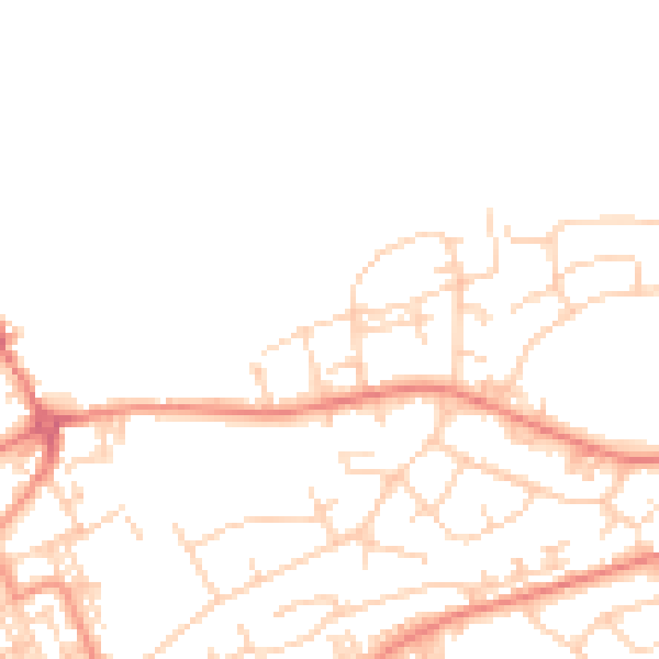 Daytime road noise heatmap for BD14 6DR