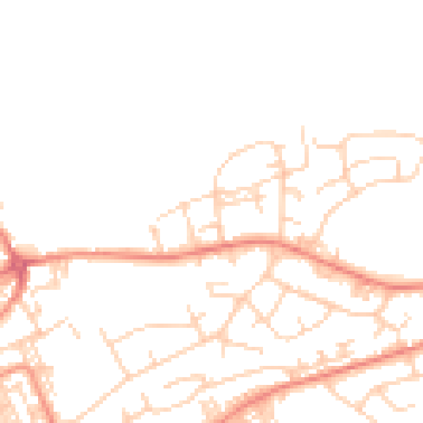 Daytime road noise heatmap for BD14 6DU