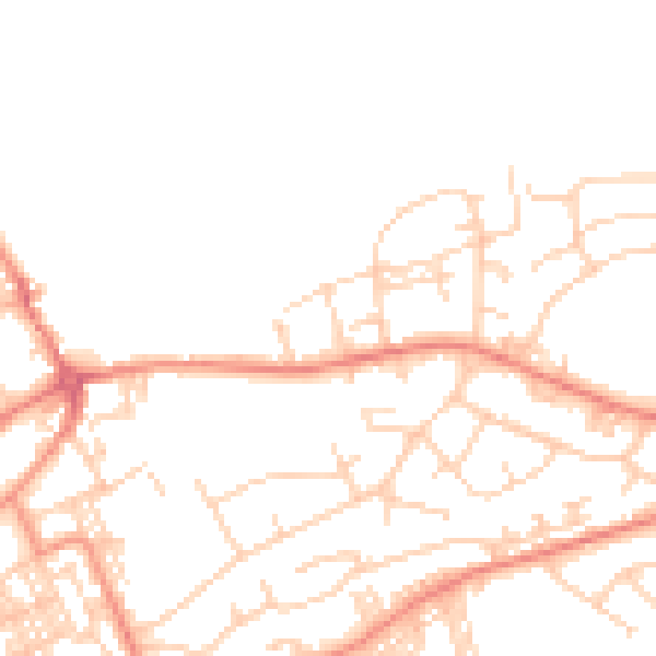 Daytime road noise heatmap for BD14 6DW