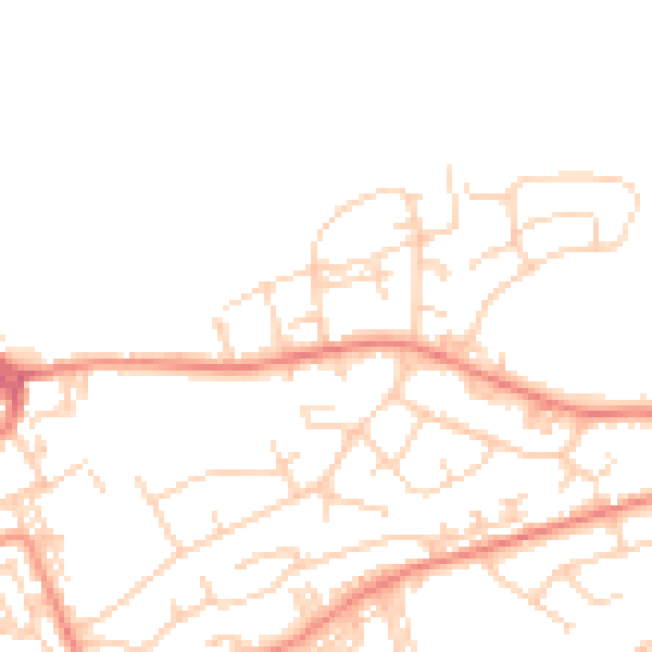 Daytime road noise heatmap for BD14 6DY