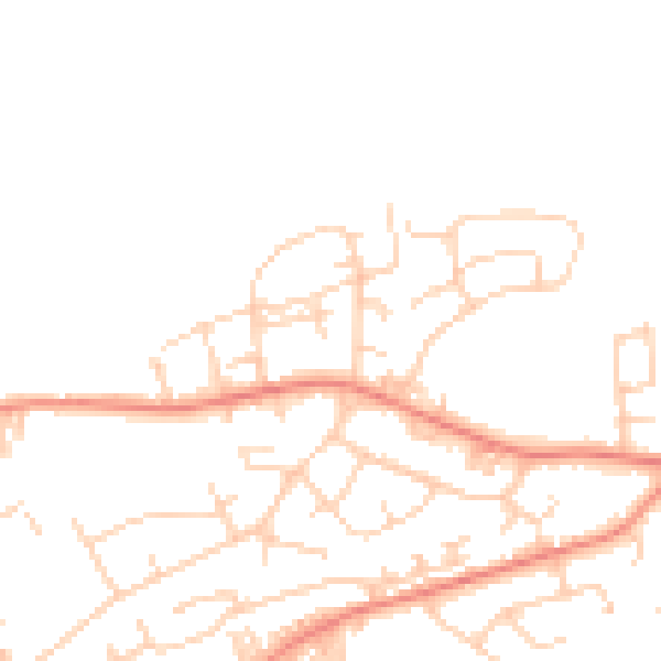 Daytime road noise heatmap for BD14 6DZ