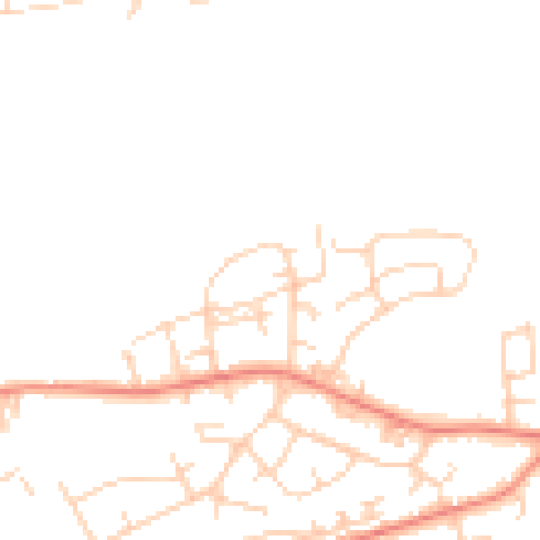 Daytime road noise heatmap for BD14 6EJ