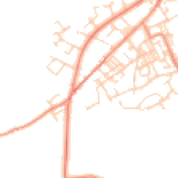 Daytime road noise heatmap for BD14 6HQ