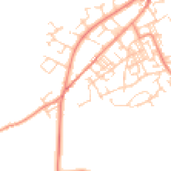 Daytime road noise heatmap for BD14 6HX