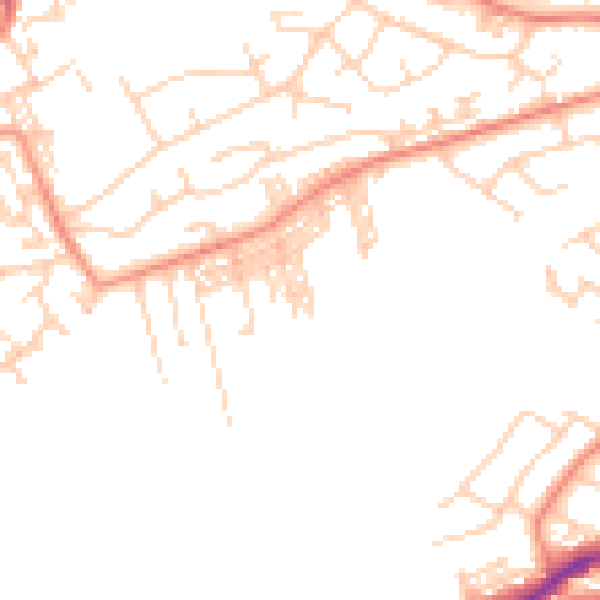 Daytime road noise heatmap for BD14 6LQ