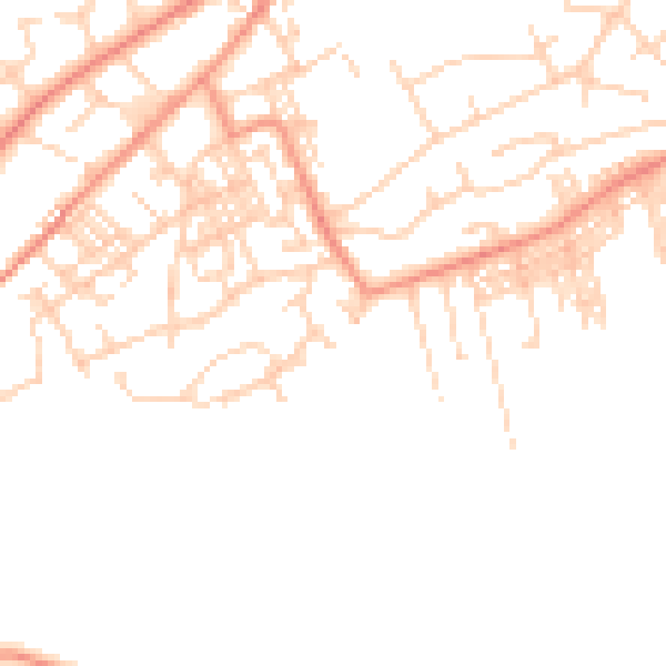 Daytime road noise heatmap for BD14 6ND