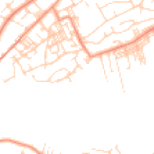 Daytime road noise heatmap for BD14 6NG