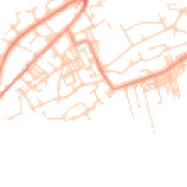 Daytime road noise heatmap for BD14 6NN