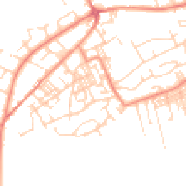 Daytime road noise heatmap for BD14 6NW