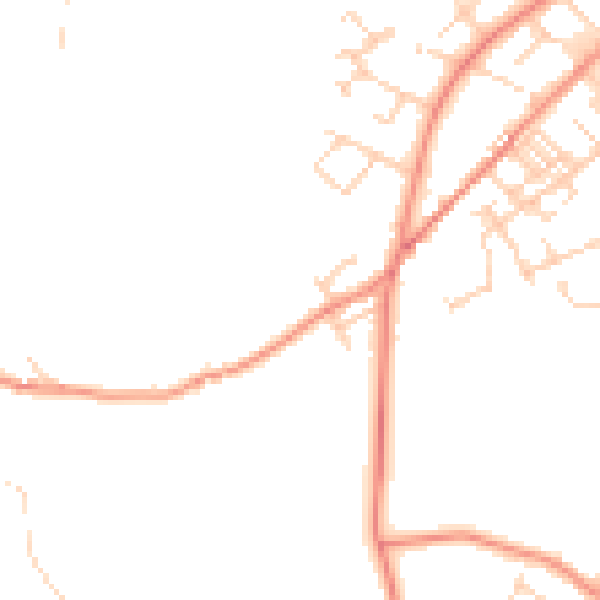 Daytime road noise heatmap for BD14 6NY