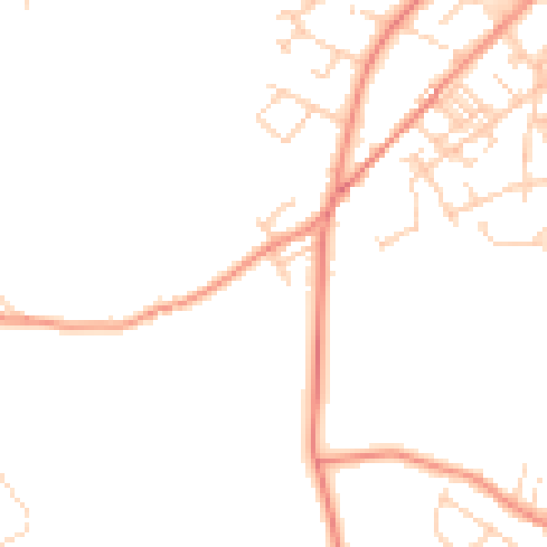 Daytime road noise heatmap for BD14 6PJ