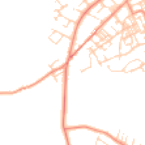 Daytime road noise heatmap for BD14 6PN