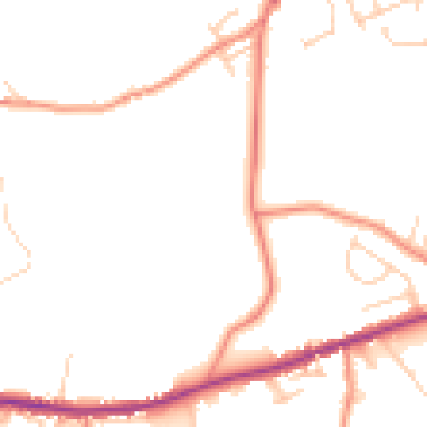 Daytime road noise heatmap for BD14 6PS