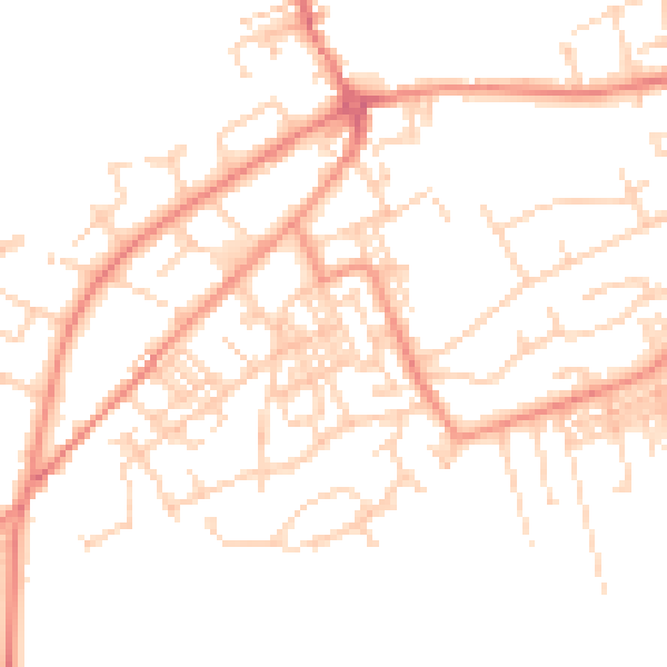 Daytime road noise heatmap for BD14 6QL